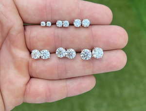 Pendientes de Diamante Moissanite Redondos Blancos, Plata de Ley 925, Personalizados, Hermosos y Modernos, y Otras Joyas de Diamantes - Product Image 3