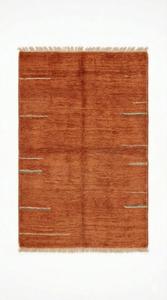 Terracotta Colour Modern Classic Hand Knotted Wool Flat Pile Area Rug Floral Luxury Carpet Fringe - Product Image 2