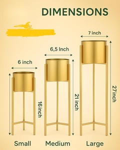 Luxury Gold Metal <b>Plant</b> Stand Set of 3 Modern Indoor Flower Pot Holders Decorative Planter Stands for Living Room Balcony Patio - Product Image 6