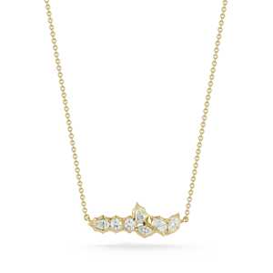 Collar de barra con diamantes cultivados en laboratorio de corte mixto, engastados en oro de 14K y 18K, 18 pulgadas, con colgantes de racimo en forma de marquesa, pera y redondos, precio de fábrica B2B - Product Image 2