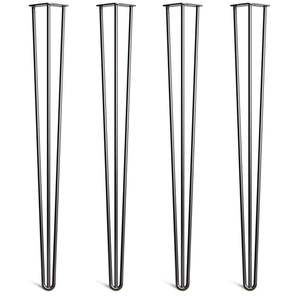 40" Hairpin <b>Table</b> Legs 3 Robs Set 4 880lb Loading Black Heavy Duty Stainless Steel Modern DIY Dining Desk OEM ODM EDPTBL022 - Product Image 2