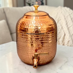 Pot de stockage d'eau en cuivre artisanal 4L 8L 12L 16L de la marque Indian exports international (CUivre pur certifié) - Product Image 1