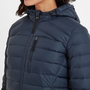 Veste matelassée imperméable à capuche pour femme, écologique, manches longues, coupe-vent, couleur unie, polyester, fermeture éclair - Product Image 6