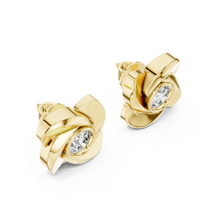 Sculptural Pinwheel Diamond Stud <b>Earrings</b> Silver Plated Natural Fancy Color Luxury Featuring Center Stone Secure Screw <b>Backs</b> - Product Image 5