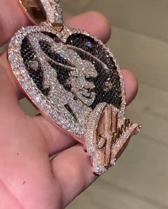 Colgante de Moissanita con Corte Brillante y Patrón Geométrico Personalizable de Plata S925 para Hombre, Chapado en Rodio/Oro, Estilo Hip-Hop, Ideal para Fiestas - Product Image 4