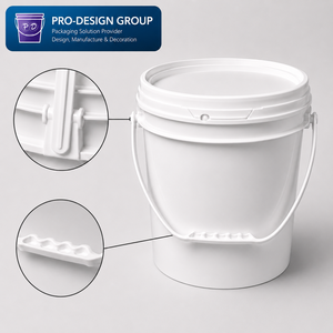 Seau en plastique de 5 gallons avec couvercle hermétique ; Seau robuste de 19 L pour peinture industrielle - Product Image 2
