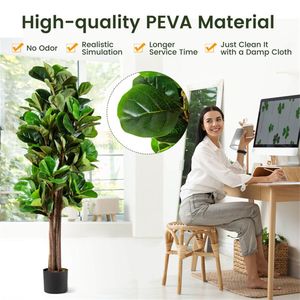 Ficus Lyrata Artificiale da 1,5 Metri per Esterni/Ufficio - Realistico in Vaso per Soggiorno, Matrimoni e Temi Artistici - Product Image 5