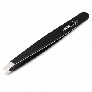 Pince à épiler professionnelle à pointe inclinée en acier inoxydable, outil de beauté de précision pour l'épilation des sourcils, avec logo personnalisé, vente en gros OEM - Product Image 4