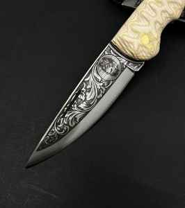 Navaja de Bolsillo Plegable de Acero con Alto Contenido de Carbono Grabada, Acero D2 Premium, Diseño Personalizado, Compatible con ODM, para Hombres, Mujeres, Cazadores, Regalos DIY - Product Image 2