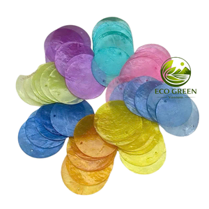จี้เปลือกหอยคาปิซสีขาวธรรมชาติทรงกลมแบบมีรูสองรู สำหรับงาน DIY ทำเครื่องประดับ ตกแต่งแขวน และงานฝีมือ - Product Image 3