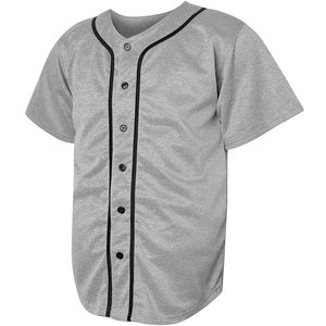 Boys <b>Baseball</b> Jersey Shirt Short Sleeve Striped Gray White Black Button Front Moisture Wicking All Seasons Sport - Product Image 3
