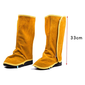 Couvre-chaussures de soudeur en cuir de vachette pleine fleur de haute qualité, résistants, ignifuges, protection des pieds pour pompiers, guêtres de soudeur - Product Image 5