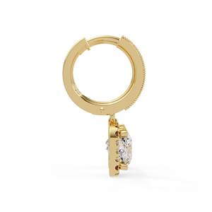 Pendientes de Oro Puro de 14K Personalizados con Halo y Diamantes Cultivados en Laboratorio con Corte Cojín Certificados por IGI, Pendientes de Lujo para Novia - Product Image 4