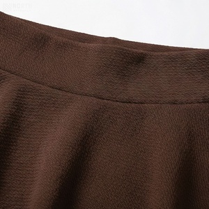 Women A-Line Mini <b>Skirt</b> Solid Color <b>Elastic</b> Waist Pleated Design Comfortable Spandex Polyester Fabric All Seasons Wear - Product Image 4