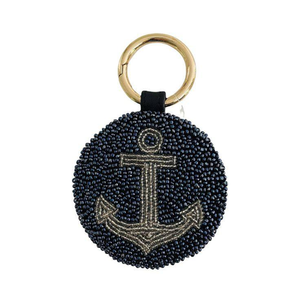 Porte-clés Breloque de Sac Bohème Chic avec Perles, Sangle en Cuir Durable, Broderie de Perles Délicate, Support de Clés Décoratif, Lettre Unique - Product Image 4