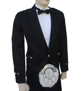 Veste de cérémonie écossaise élégante Prince Charlie pour homme, 100 % laine, motif uni, saison hiver, service OEM disponible - Product Image 4