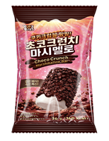 Barra de Malvavisco Choco Crunch, Snack Coreano Premium de 36g, Dulces con Chispas de Galleta Cubiertas de Chocolate