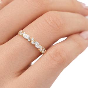 IGI Certified Marquise Round Lab Grown Diamond <b>Ring</b> 10K 14K 18K Solid Gold Promise <b>Ring</b> Anniversary <b>Ring</b> Vintage <b>Proposal</b> <b>Ring</b> - Product Image 5