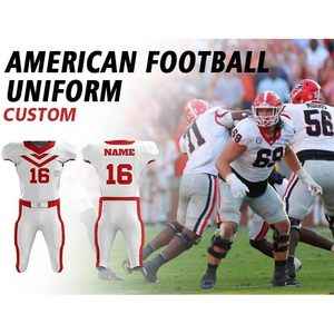 Ensemble de football américain personnalisé unisexe pour adultes et jeunes, comprenant un maillot, un pantalon et un haut, avec rayures et impression par sublimation - Product Image 3