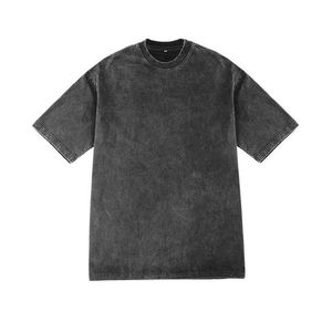 2026 Mens Custom Logo <b>2</b> <b>Piece</b> Summer <b>Set</b> Streetwear Jogging Outfit with Vintage Acid Washed T-Shirt & Shorts Casualwear Fashion - Product Image 3