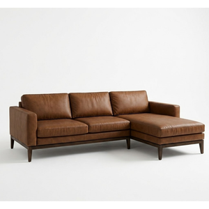 Classic Traditional Genuine Leather Sectional Modular <b>Sofa</b> with Chaise for Living Room Hotel Villa Durable Upholstered Furniture - Product Image 2