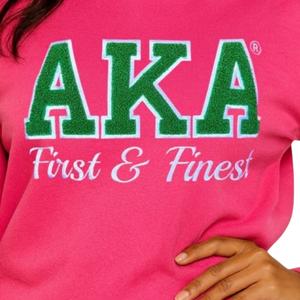 Sudadera AKA First & Finest Ivy para mujer, sudadera prémium con cuello redondo y letras griegas bordadas - Product Image 6