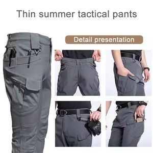 Pantalon de travail tactique softshell pour homme, décontracté, hiver, cargo, randonnée, multi-poches, molleton épais, vente en gros - Product Image 4