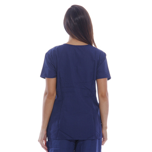 Conjunto de Uniformes Médicos para Mujer, Blusa de Manga Corta con Cuello Cruzado y Pantalones Cargo, Uniforme de Enfermería Azul Marino, Traje de Trabajo para Hospital - Product Image 2