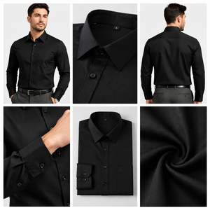 Chemise pour homme grande taille personnalisée, noir et jaune, mélange de coton, manches courtes, col rond, décontractée, fabriquée en Inde, vente en gros OEM - Product Image 4