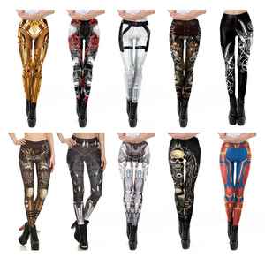 Women's High Elastic 3D Printed Seamless Knitted <b>Leggings</b> Sexy Streetwear Fitness Pants with Logo at Waist Premium Quality - Product Image 1