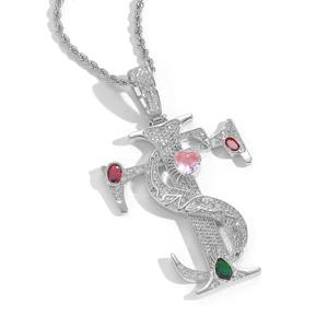 Pendentif Lettre Plaqué Or Rose Haute Demande avec Pierres de Zircon Taille Cœur, Style Hip-Hop, Bijou Unisexe pour Usage Quotidien - Product Image 5
