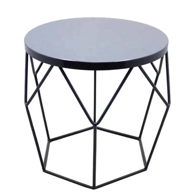 Premium Hot Selling Round Iron Centre Table Quality Cool Grey Fixed Leg Size Restaurant Living Room Accessories Decoration