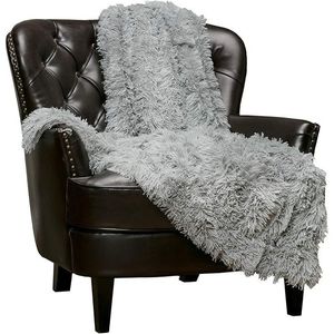 Coperta in Finta Pelliccia di Lupo Premium 127 x 165 cm, Morbida e Soffice per Letto o Divano, Nero Frost Tip - Product Image 3