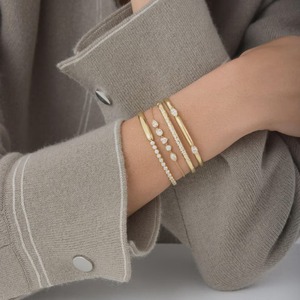 Multi Shape Lab Diamond Five Stone 1.00 CT 14K Gold Luxury IGI Certified Station <b>Bangle</b> <b>Bracelet</b> for Women - Product Image 5