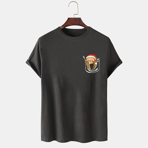 เสื้อยืดผู้ชายขายดี ผ้าฝ้าย 100% คุณภาพสูง สกรีนโลโก้ตามสั่ง ทรงหลวม สไตล์ฮิปฮอป น้ำหนัก 180 กรัม ระบายอากาศได้ดี - Product Image 1