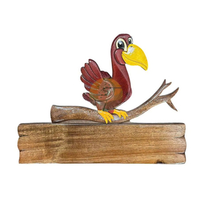 Placas de puerta personalizadas, letreros colgantes de dibujos animados para niños, decoración de madera pintada a mano de Vietnam - Product Image 1