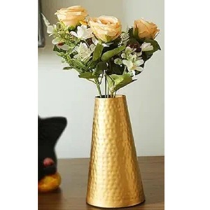 Vase à fleurs décoratif de luxe en cuivre doré, fait main, pour la maison, le mariage, le salon - Product Image 6