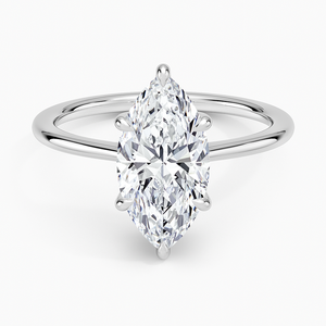Bague BOJ 062 en argent 925, coupe marquise, avec halo caché, solitaire en diamant, 2 carats, couleur D, VVS1, moissanite certifiée GRA, prix bas - Product Image 1