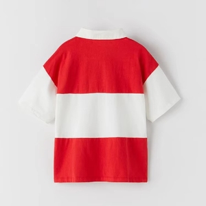 Polo en coton rayé bleu et blanc pour garçons, uniforme scolaire, vêtements pour enfants du primaire - Product Image 6