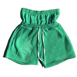 Custom Double Waistband Fleece <b>Sweat</b> <b>Shorts</b> <b>Men</b> Loose Heavyweight Raw Hem Drawstring Casual Purple Streetwear Track <b>Shorts</b> Pants - Product Image 3
