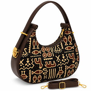 Sac hobo bohème imprimé pour femme, en tissu de coton multicolore, bandoulière réglable, fermeture éclair, résistant à l'eau, avec chaîne - Product Image 1