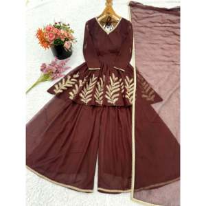 Ensemble Salwar Kameez de créateur, magnifique, en polyester, haut, bas et dupatta, pour les occasions de fête - Product Image 2