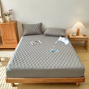 Drap-housse blanc uni vintage décontracté imperméable 1 pièce pour l'été en microfibre polyester anti-dérapant - Product Image 5