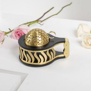 Brûleur d'encens Mabkhara en métal doré de luxe, porte-encens traditionnel arabe pour Oudh et Bakhoor, brûleur de charbon, décoration de bureau et de maison, ensemble Mubkhar - Product Image 2