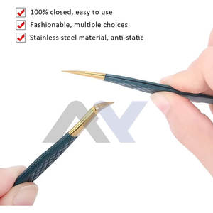 Pinzas para Pestañas de Volumen, Pinzas Profesionales de Acero Inoxidable para Cejas, Suministros Individuales, Juego de 7 Pinzas para Pestañas - Product Image 2