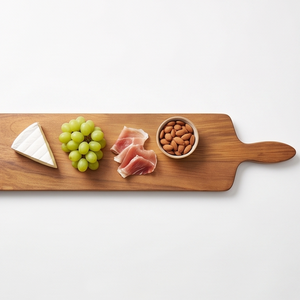 Planche de service en teck de grande taille avec poignée solide, plateau à sushi fin en bois, planche à pain à grain naturel pour cuisine professionnelle - Product Image 5