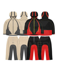 Survêtement 2 pièces 2026 : Pantalon et veste à capuche 100 % nylon avec logo DTF, lignes réfléchissantes en maille intérieure, coupe-vent - Product Image 1