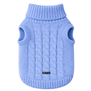 Pull en tricot torsadé pour chien bleu, chaud et doux, idéal pour l'hiver, vêtement confortable pour chiens par temps froid - Product Image 5