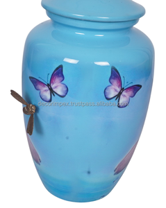 Glossy Natural Finish Aluminium Durable Quality Lightweight Urn Classic American Style Funeral Urn - Product Image 3