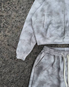 Conjunto Deportivo para Hombre, 100% Algodón, Lavado Ácido, Estampado Completo, Sudadera con Pedrería y Pantalones Deportivos Acampanados - Product Image 5